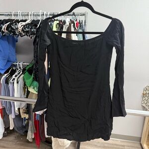 Reformation Elegant Black Long Sleeve Dress